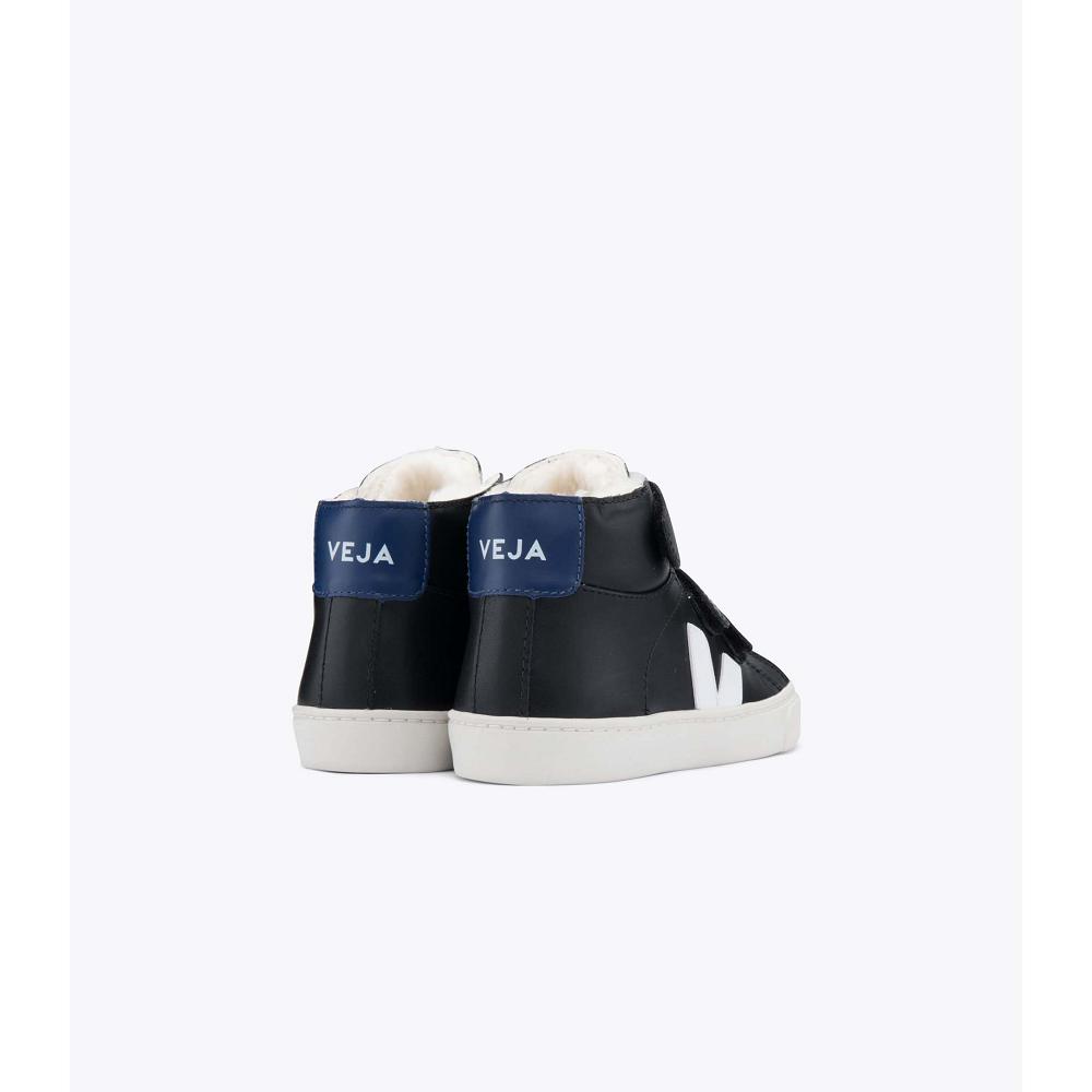 Veja ESPLAR MID FURED LEATHER Hoog Kinderen Zwart | BE 692VRW